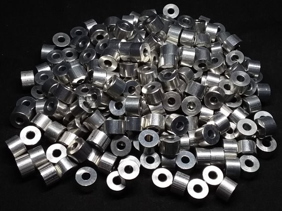 Aluminum Spacer 3/8 OD x #6 Hole x 1/4 Long