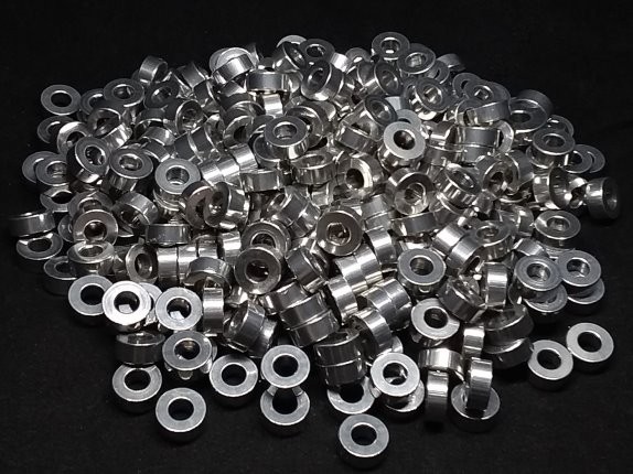 Aluminum Spacer 3/8 OD x #8 Hole x 5/32 Long