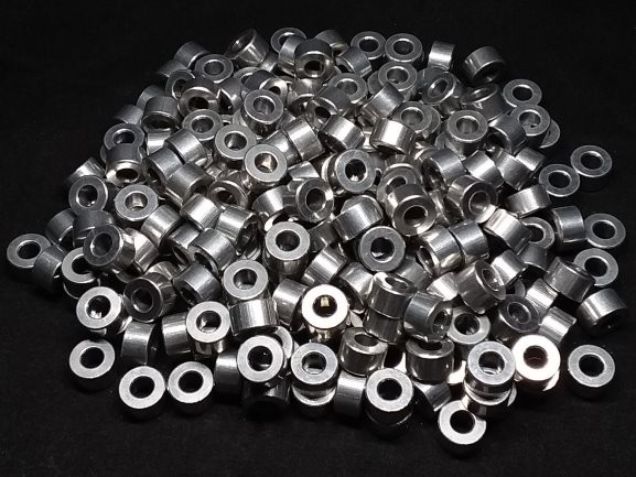 Aluminum Spacer 3/8 OD x #8 Hole x 7/32 Long