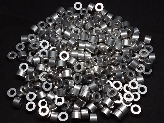 Aluminum Spacer 3/8 OD x #8 Hole x 1/4 Long 