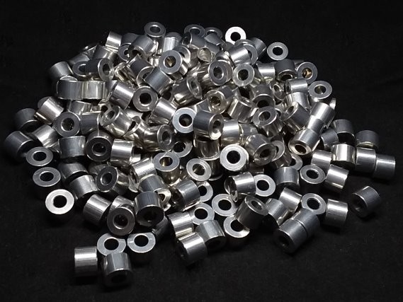 Aluminum Spacer 3/8 OD x #8 Hole x 9/32 Long