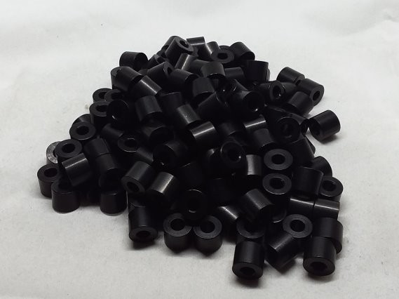 Aluminum Spacer 3/8 OD x #8 Hole x 5/16 Long - Black Anodized