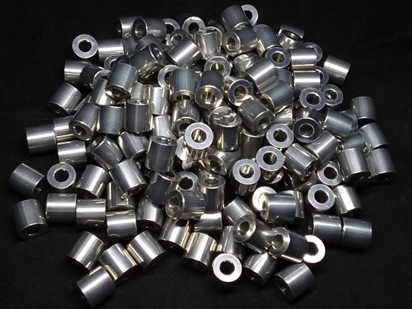 Aluminum Spacer 3/8 OD x #8 Hole x 3/8 Long 