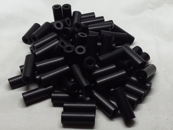 Aluminum Spacer 3/8 OD x #8 Hole x 1.000 Long - Black Anodized