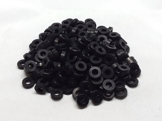 Aluminum Spacer 3/8 OD x #8 Hole x 1/8 Long - Black Anodized
