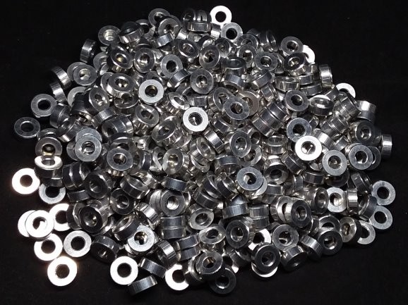 Aluminum Spacer 3/8 OD x #8 Hole x 9/64 Long