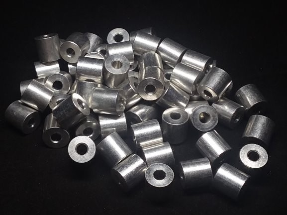 Aluminum Spacer 1/2 OD x #10 hole x .505 Long