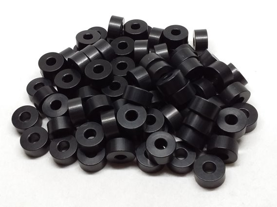 Aluminum Spacer 1/2 OD x #10 Hole x 1/4 Long - Black Anodized