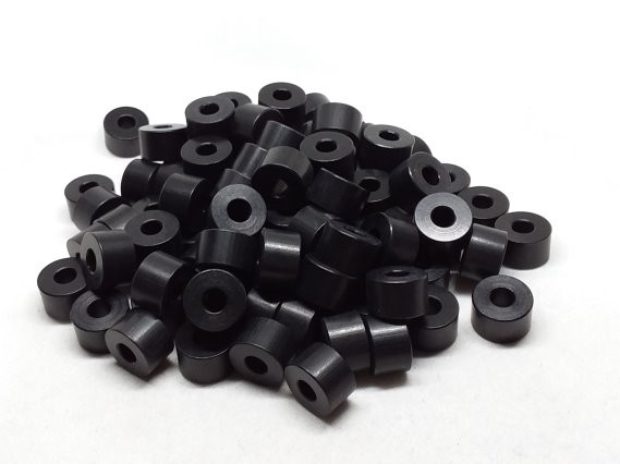 Aluminum Spacer 1/2 OD x #10 Hole x 5/16 Long - Black Anodized