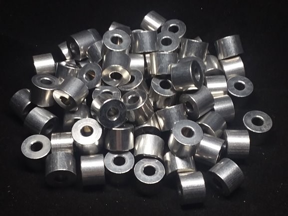 Aluminum Spacer 1/2 OD x #10 Hole x 3/8 Long
