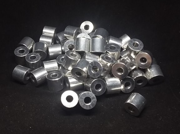 Aluminum Spacer 1/2 OD x #10 Hole x 7/16 Long