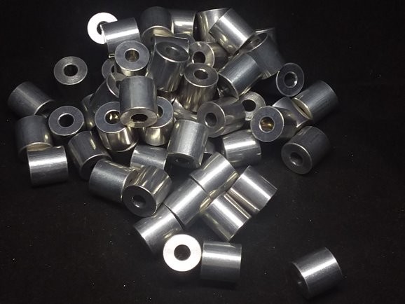 Aluminum Spacer 1/2 OD x #10 Hole x 1/2 Long