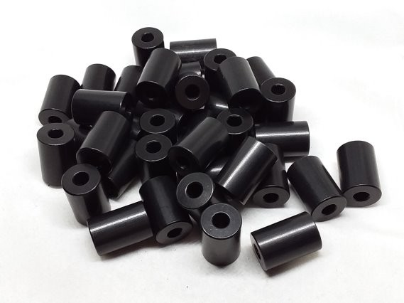 Aluminum Spacer 1/2 OD x #10 Hole x 3/4 Long - Black Anodized
