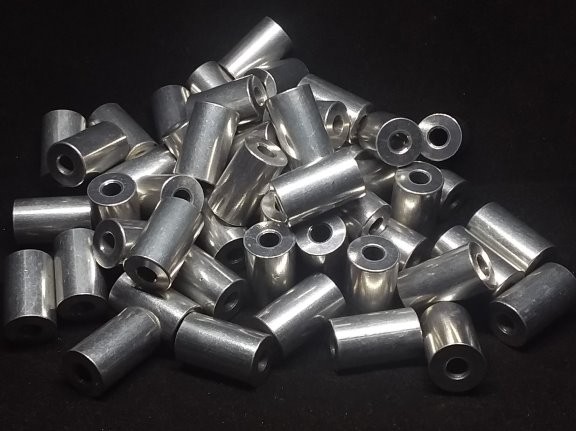 Aluminum Spacer 1/2 OD x #10 Hole x 13/16 Long