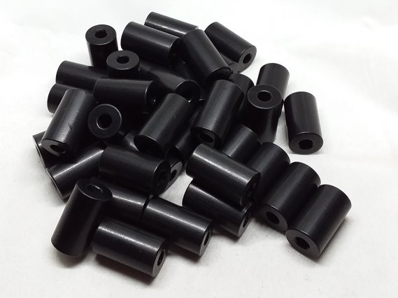 Aluminum Spacer 1/2 OD x #10 Hole x 7/8 Long - Black Anodized