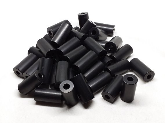Aluminum Spacer 1/2 OD x #10 Hole x 1.000 Long - Black Anodized
