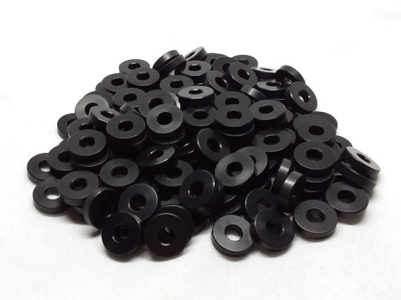Aluminum Spacer 1/2 OD x #10 Hole x 1/8 Long - Black Anodized