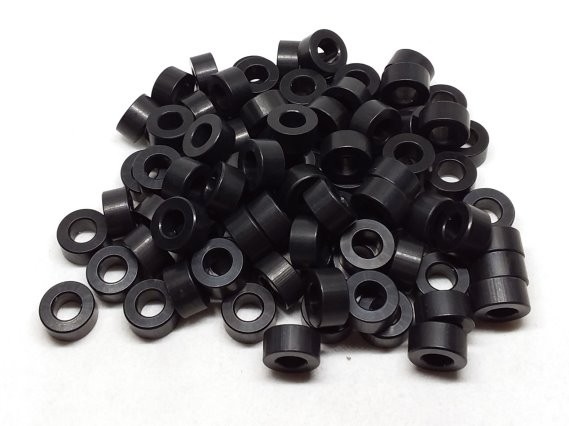 Aluminum Spacer 1/2 OD x 1/4 ID x 1/4 Long - Black Anodized
