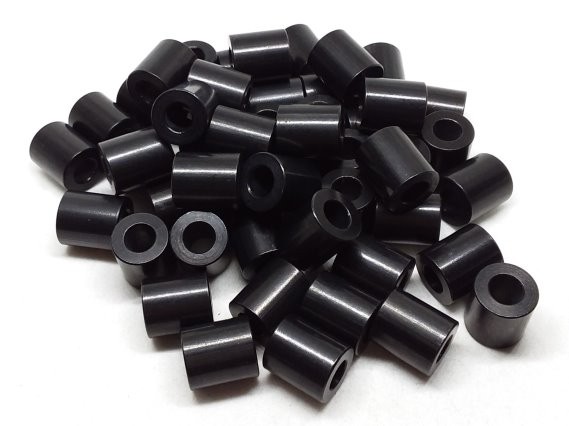 Aluminum Spacer 1/2 OD x 1/4 ID x 9/16 Long - Black Anodized 