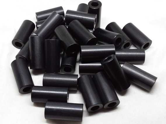 Aluminum Spacer 1/2 OD x 1/4 ID x 1-1/16 Long - Black Anodized