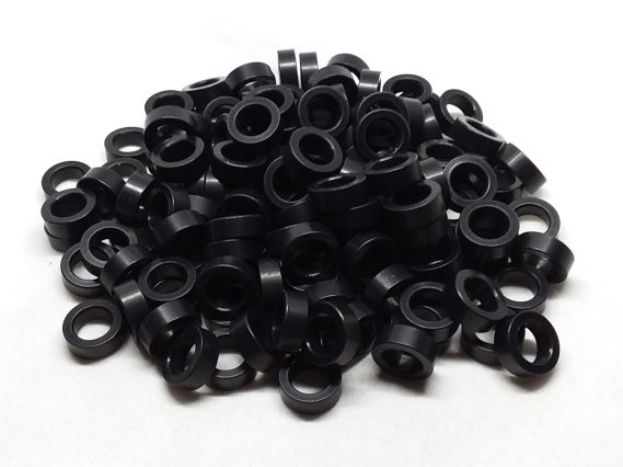 Aluminum Spacer 1/2 OD x 5/16 or 8mm ID x 3/16 Long - Black Anodized