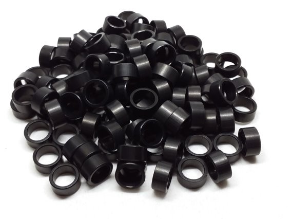 Aluminum Spacer 1/2 OD x 3/8 ID x 1/4 Long - Black Anodized