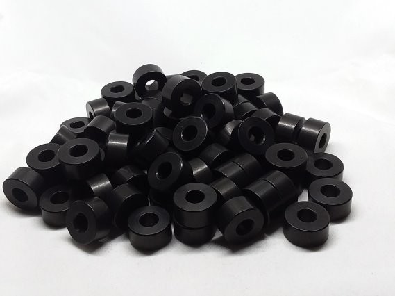 Aluminum Spacer 5/8 OD x 1/4 ID x 5/16 Long - Black Anodized