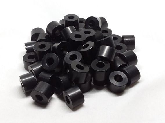 Aluminum Spacer 5/8 OD x 1/4 ID x 7/16 Long - Black Anodized