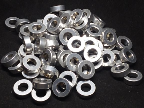 Aluminum Spacer 5/8 OD x 5/16 or 8mm ID x 13/64 Long