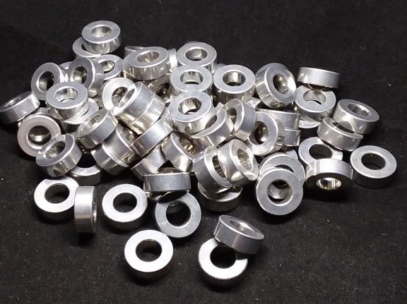Aluminum Spacer 5/8 OD x 5/16 or 8mm ID x 15/64 Long