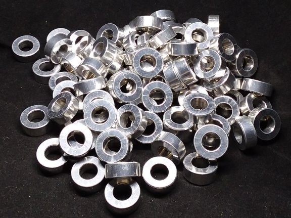 Aluminum Spacer 5/8 OD x 5/16 or 8mm ID x 1/4 Long