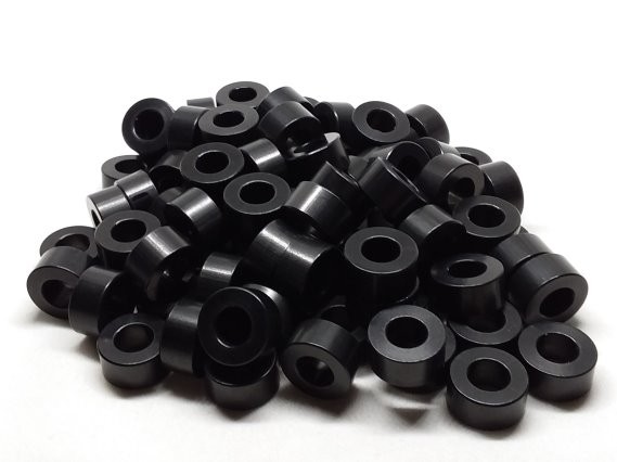 Aluminum Spacer 5/8 OD x 5/16 or 8mm ID x 5/16 Long - Black Anodized 