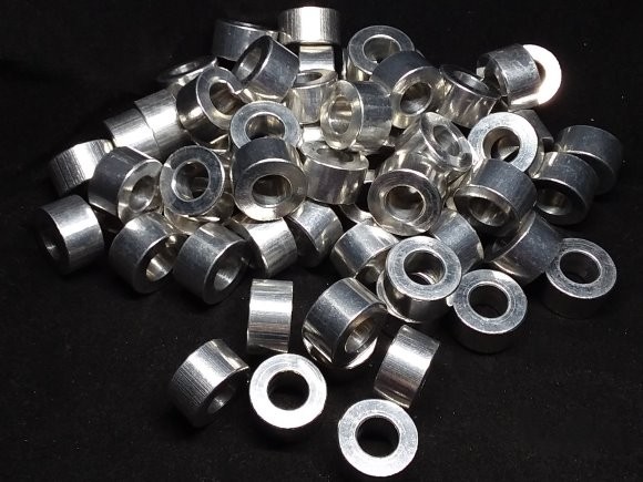 Aluminum Spacer 5/8 OD x 5/16 or 8mm ID x 11/32 Long