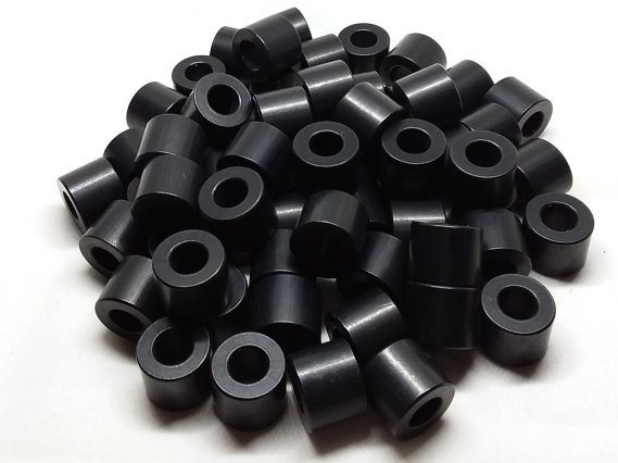 Aluminum Spacer 5/8 OD x 5/16 or 8mm ID x 1/2 Long - Black Anodized