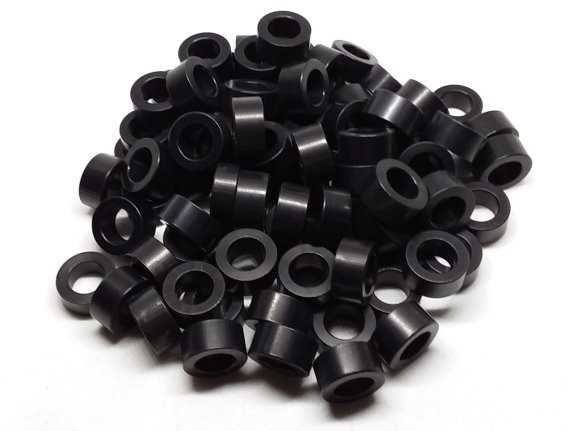 Aluminum Spacer 5/8 OD x 3/8 ID x 5/16 Long - Black Anodized