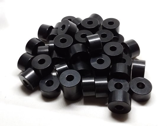 Aluminum Spacer 3/4 OD x 1/4 ID x 7/16 Long - Black Anodized