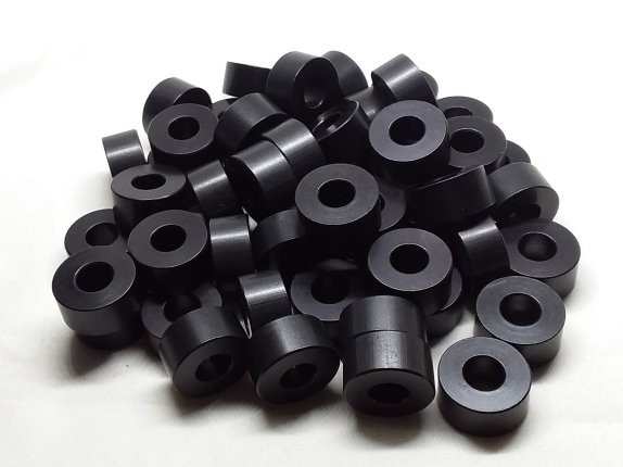 Aluminum Spacer 3/4 OD x 5/16 ID x 3/8 Long - Black Anodized