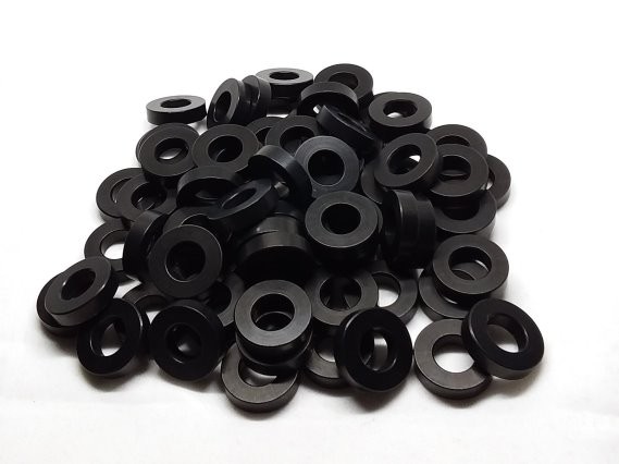 Aluminum Spacer 3/4 OD x #18 Hole x 3/16 Long - Black Anodized