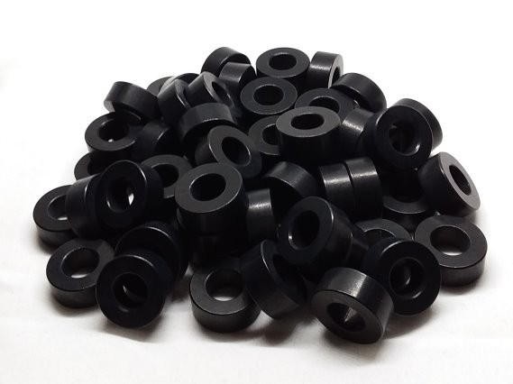 Aluminum Spacer 3/4 OD x #18 Hole x 5/16 Long - Black Anodized