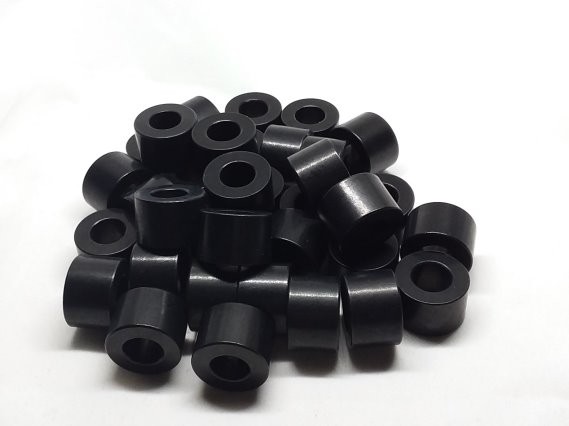 Aluminum Spacer 3/4 OD x #18 Hole x 1/2 Long - Black Anodized