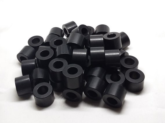 Aluminum Spacer 3/4 OD x #18 Hole x 9/16 Long - Black Anodized