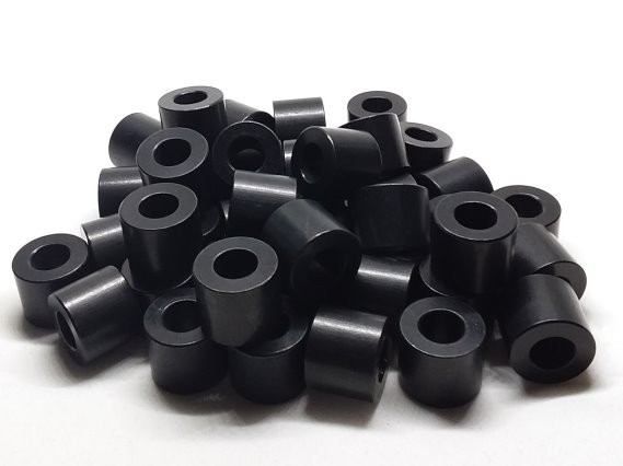 Aluminum Spacer 3/4 OD x #18 Hole x 5/8 Long - Black Anodized