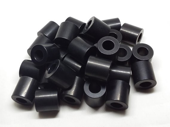 Aluminum Spacer 3/4 OD x #18 Hole x 3/4 Long - Black Anodized