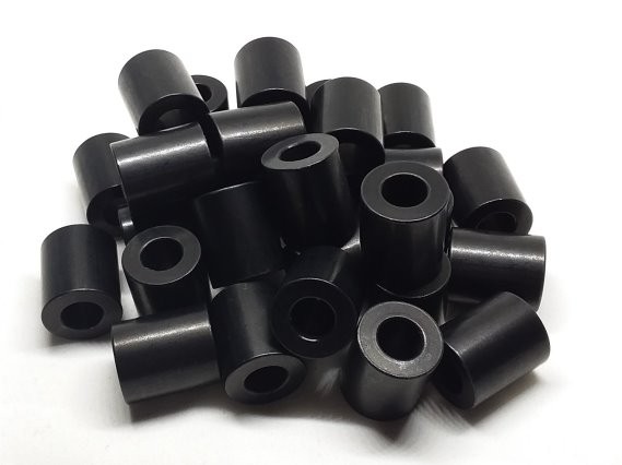 Aluminum Spacer 3/4 OD x #18 Hole x 7/8 Long - Black Anodized