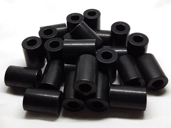 Aluminum Spacer 3/4 OD x #18 Hole x 1-1/8 Long - Black Anodized