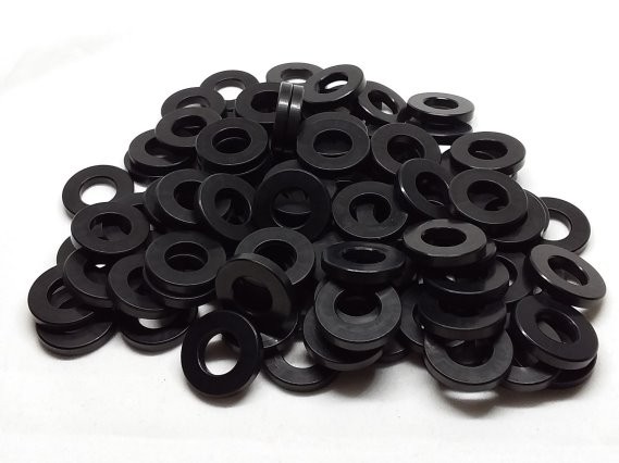 Aluminum Spacer 3/4 OD x #18 Hole x 1/8 Long - Black Anodized