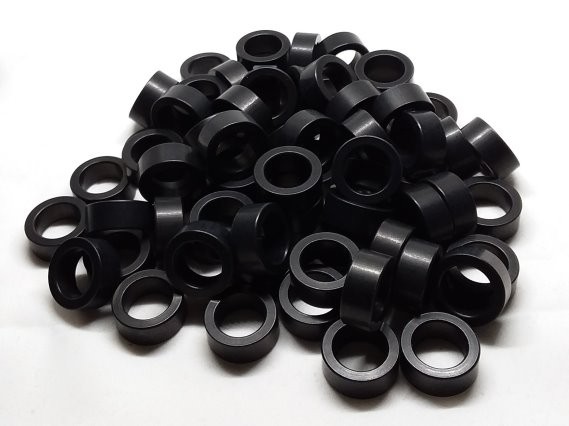 Aluminum Spacer 3/4 OD x #22 Hole x 5/16 Long - Black Anodized