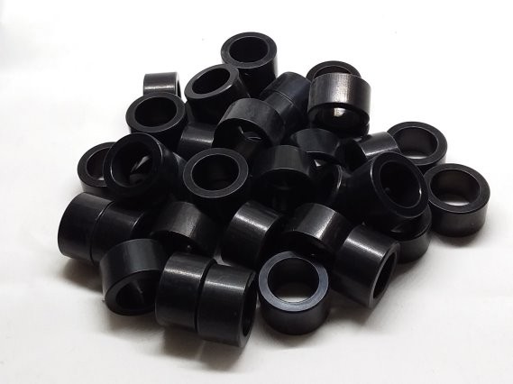 Aluminum Spacer 3/4 OD x #22 Hole x 7/16 Long - Black Anodized 
