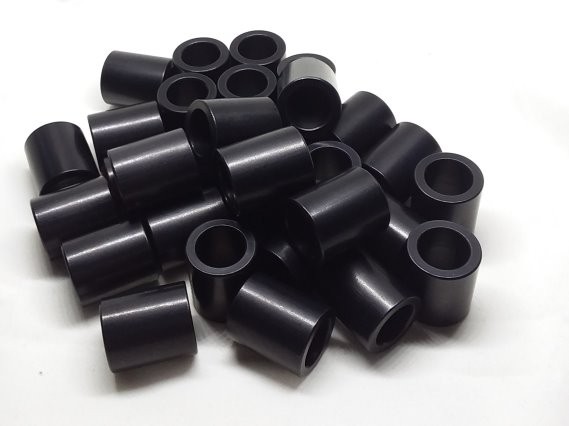 Aluminum Spacer 3/4 OD x #22 Hole x 7/8 Long - Black Anodized